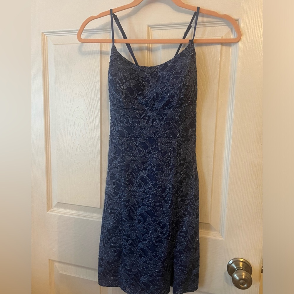 Blue sparkle dress.